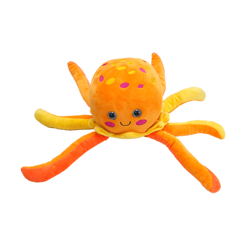 黄色いタコのぬいぐるみ 海洋生物のぬいぐるみ