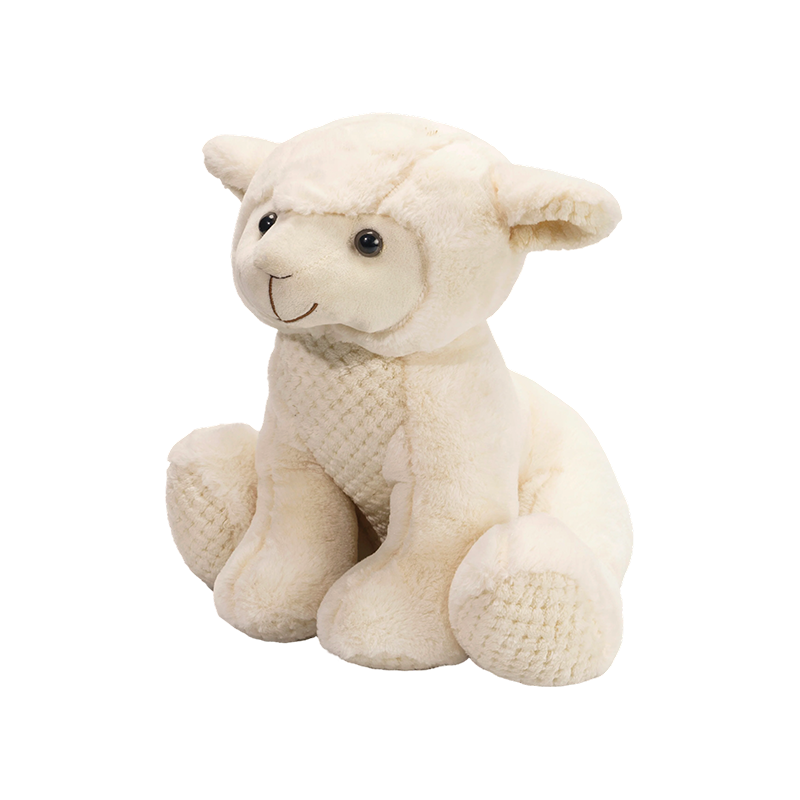 いっぱい座っている白い子羊のぬいぐるみ - 農場の動物
