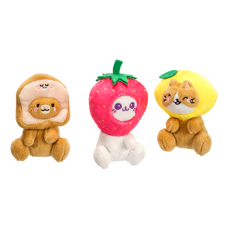 フルーツをテーマにしたナマケモノのぬいぐるみキーホルダー