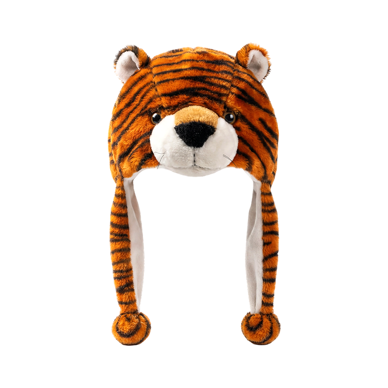 タイガーストライプクマのぬいぐるみ帽子