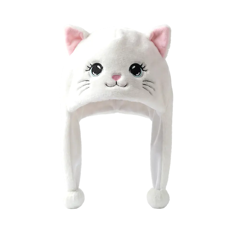 白いキティのぬいぐるみ帽子